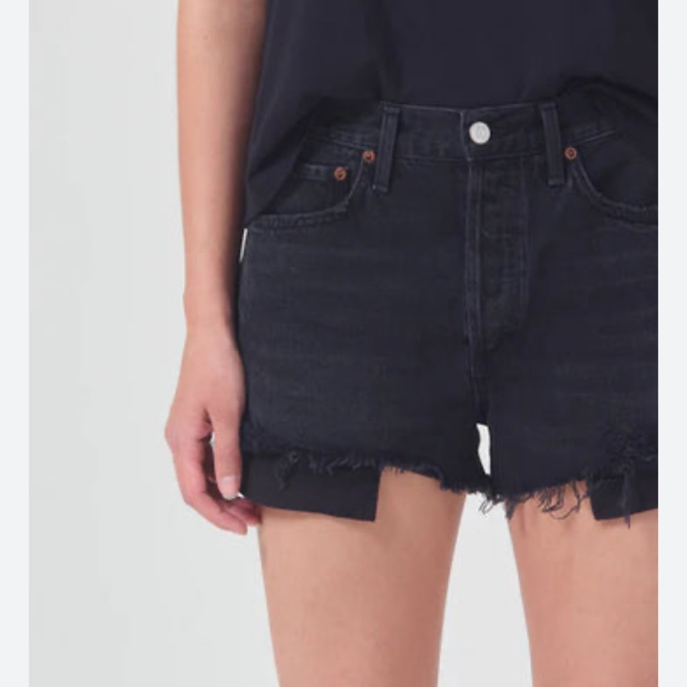 AGOLDE Parker Shorts with Exposed Pockets Black